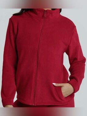 Fern Fitness Core Fultra soft fleece red zip up jacket